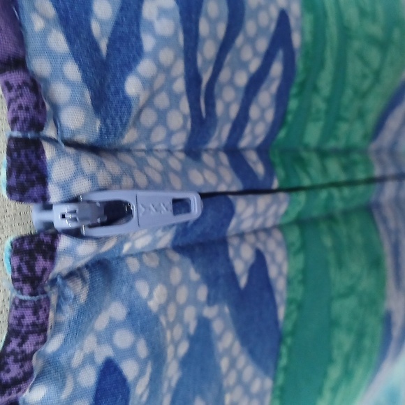 Kathie Lee collection blue multi pattern midi tank dress size 10 - Picture 7 of 16